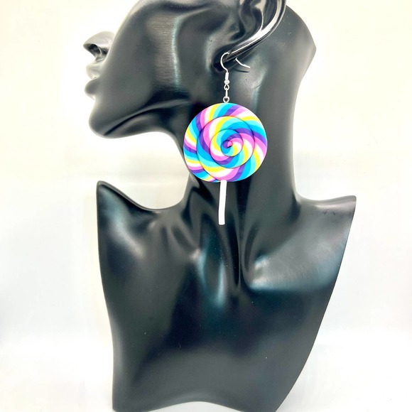 Large Lollipop Earrings - Oversized Earrings - Statement Earrings - Candy Earrin - Picture 6 of 8